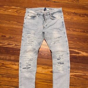 SKINNY DISTRESSED STRETCH MENS JEANS - 32x32